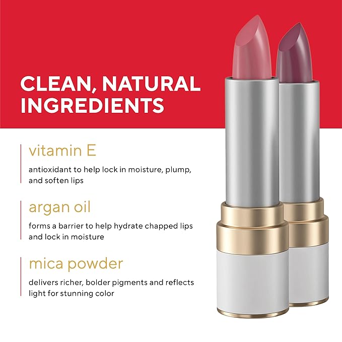 Mirabella - Sealed with a Kiss Smudge Proof Lipstick, Long-Lasting No-Bleed Lip Makeup, Hydrating Lip Color with Vegan Lanolin & Vitamin E, Rosy Modern Matte Lipstick