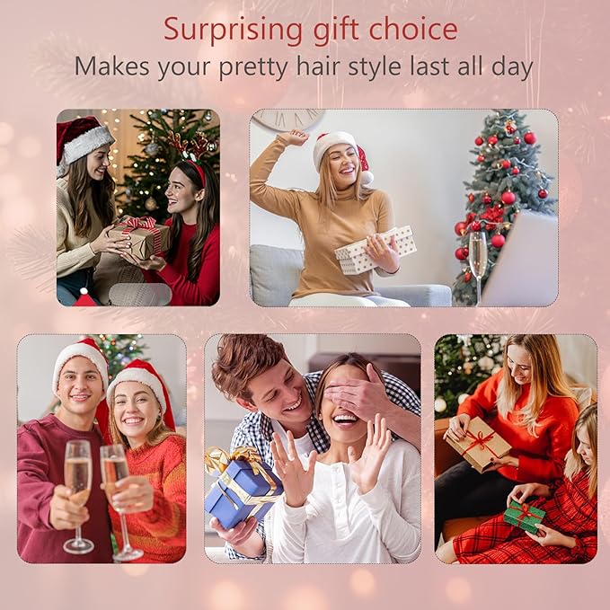 5 in 1 Curling Wand Set, Three Barrel Curling Iron Set with 3 Barrel Curling Iron and 4 Interchangeable Ceramic Curling Wand(0.5”-1.25”), Fast Heating, Include Glove & 2 Clips