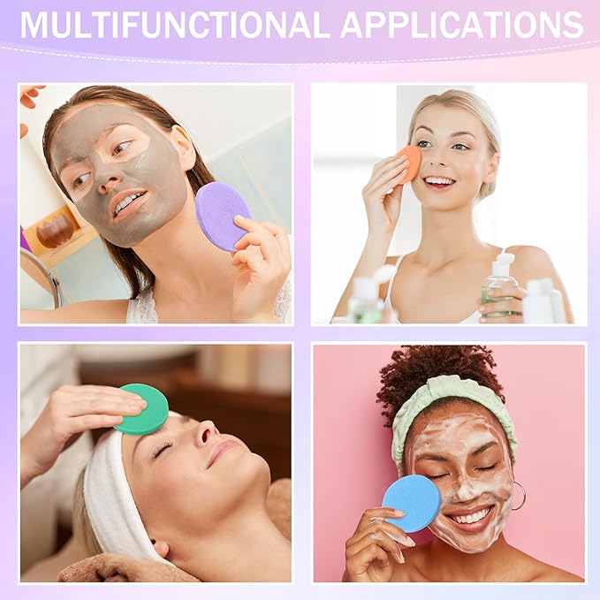 Mifoci 960 Pieces Compressed Facial Sponges for Estheticians, Makeup Removal Sponge Pads for Women Spa Exfoliating Face(8 Colors)
