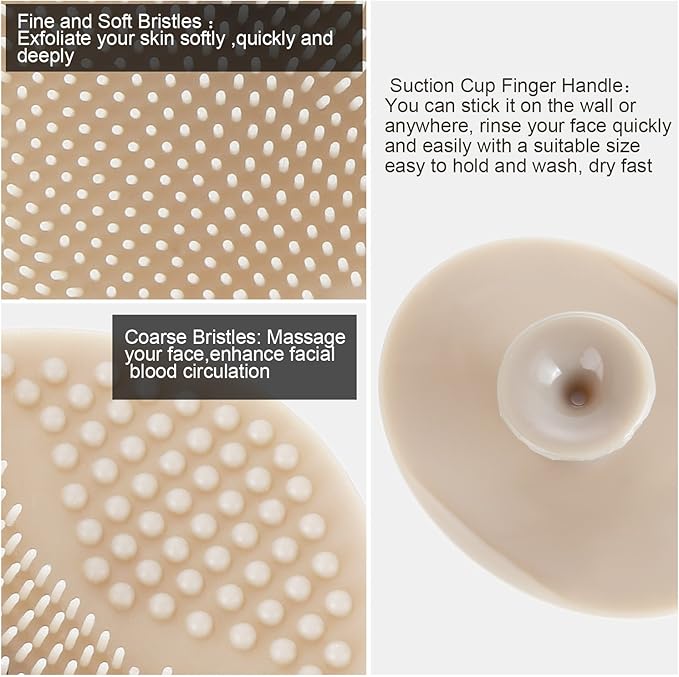 Tatuo 8 Pcs Face Scrubber Soft Silicone Face Scrubber Exfoliator Silicone Facial Cleansing Brush Cradle Cap Wash Brush Blackhead Pore Pad for Deep Cleaning Skin Care 8 Colors