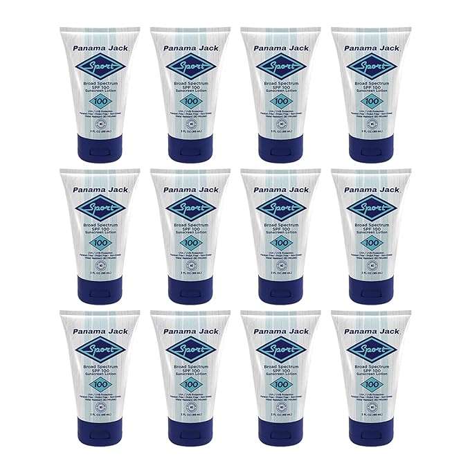 Panama Jack Sport Sunscreen Lotion - SPF 100, Broad Spectrum UVA/UVB Protection, Non-Greasy, PABA, Paraben, Gluten & Cruelty Free, 3 FL OZ (Pack of 6)