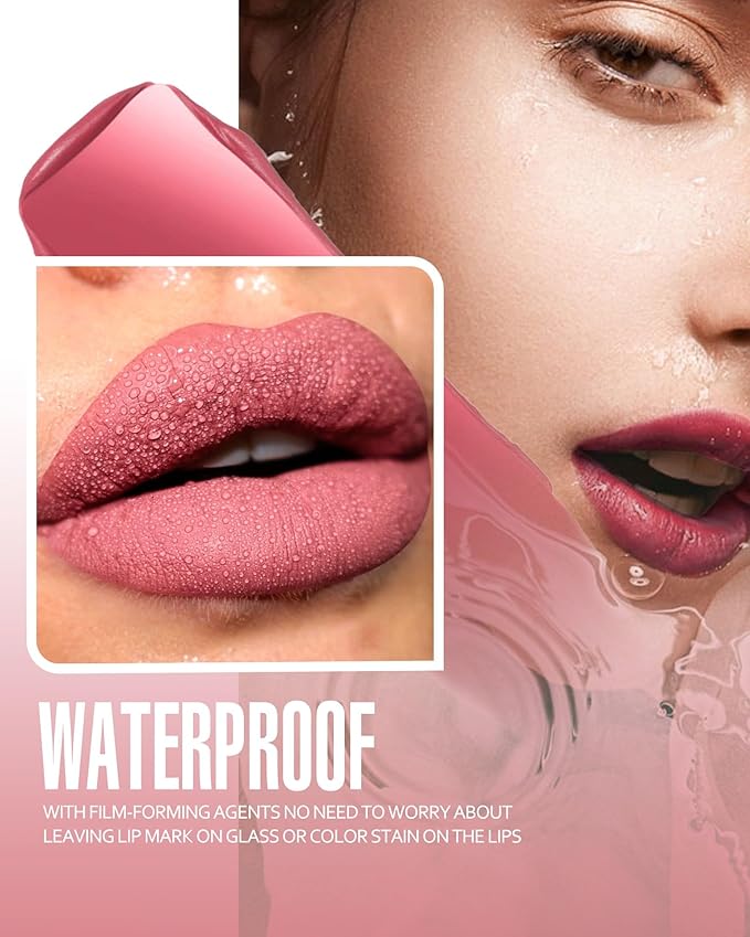 Dark Red Lipstick Long Lasting Lipsticks for Women Smudgeproof Transferproof Cruelty Free Lip Makeup, 907 Bing Bong