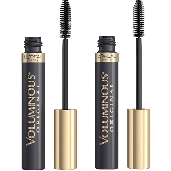 L’Oreal Paris Makeup Voluminous Original Volume Building Mascara, Black Brown, 2 Count