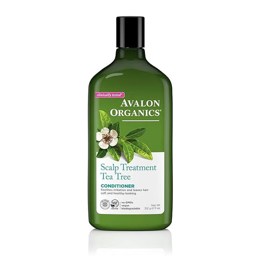 Avalon Organics Scalp Treatment Tea Tree Conditioner, Encourages Scalp Well-Being and Leaves Hair Soft, 11 Fluid Ounces