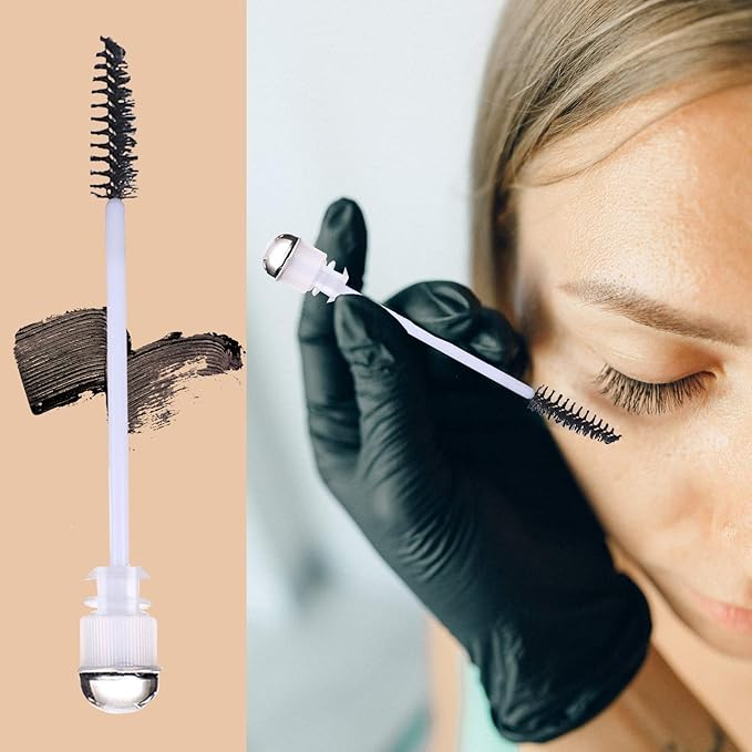 20 Pieces Disposable Mascara Brushes Eyelash Brush Lash Wand Diamond Mascara Wands with Tube Makeup Tool Lash Spoolies Sanitary Brushes Lash Extension Supplies (tube sky black 20)