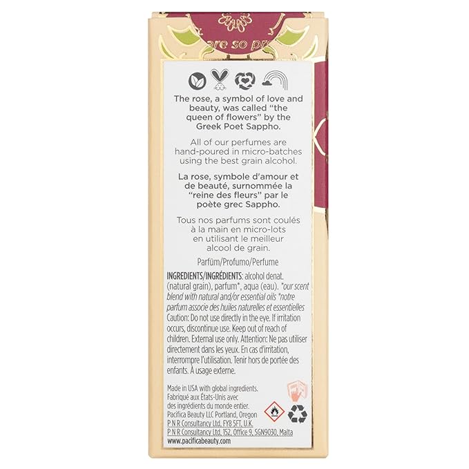 Pacifica Beauty, Persian Rose Clean Fragrance Spray Perfume, Made with Natural & Essential Oils, Fresh Rose Scent, Vegan + Cruelty Free, Phthalate-Free, Paraben-Free, Gifts for Her, 29 ml. 1 fl. oz