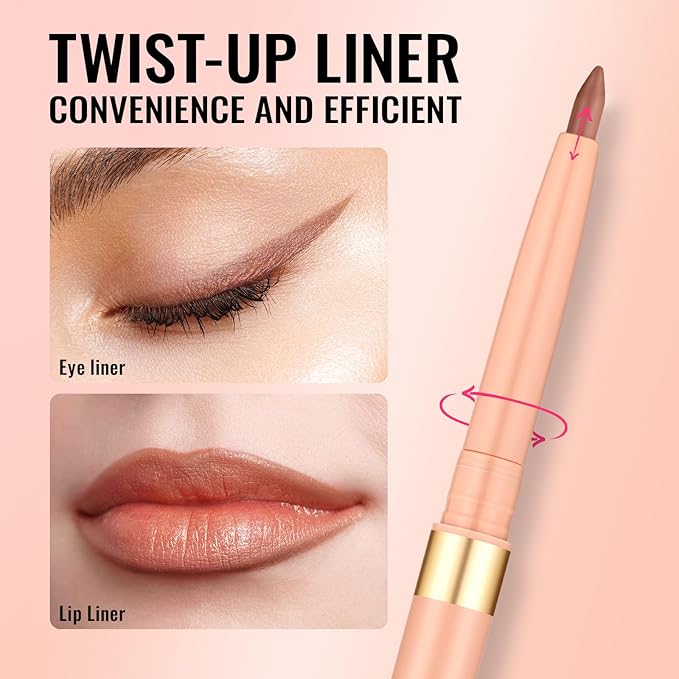 Oulac Waterproof Lipliner Pencil - Smooth and Creamy, Retractable Lip Makeup for Precision Application, Vegan & Cruelty-Free, LL02 Tempting Taupe