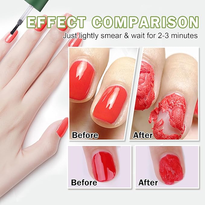 Magic Remover Gel Polish,3PCS Gel Nail Remover,Professional Gel Remover for Nails,Quickly and Easily Removedor de Esmalte Gel (15ML)