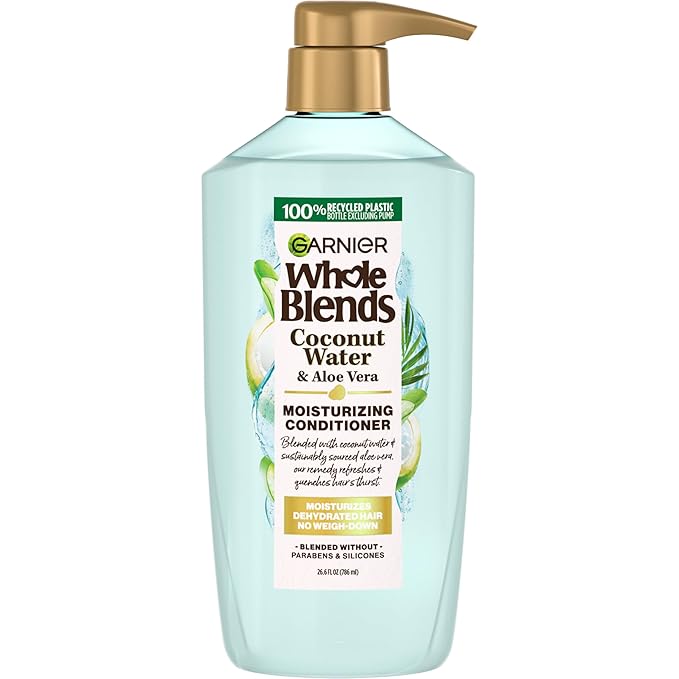 Garnier Whole Blends Coconut Water & Aloe Vera Refreshing Conditioner for Normal Hair, 26.6 Fl Oz, 1 Count (Packaging May Vary)