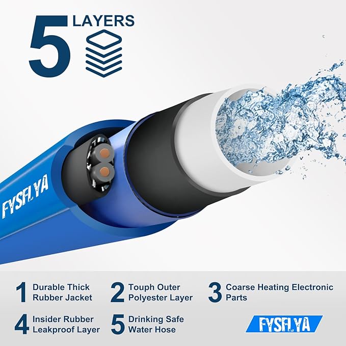 20FT Heated Water Hose for RV, Heated Drinking Water Hose, Low Temperature Resistant to -40°F, RV Accessories for Camper, Outdoor, Garden, Livestock & Agriculture(20FT)