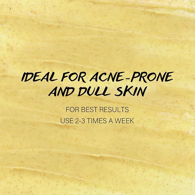 Lemon Face Scrub with Glycolic Acid Microdermabrasion Facial Scrub AHA Exfoliating for Women Men Safe Vegan Improves Acne Blackheads Soft Soothing without Irritation