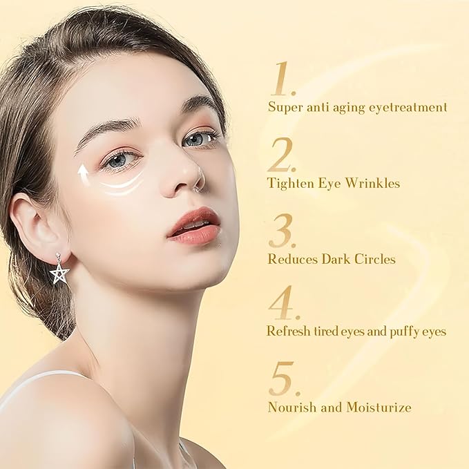 Retinol Eye Cream, Caffeine Eye Cream, Anti Aging Eye Cream for Dark Circles Puffiness Under Eye Bags and Wrinkles, Retinol Eye Cream with Caffeine and Collagen to Smooth Fine Lines and Hydrate Eye Area 20g