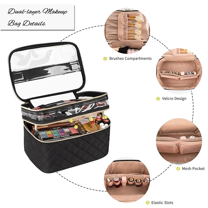 Ocheal makeup bag, double layer