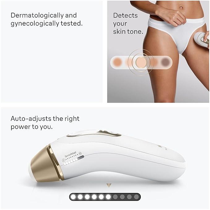 Braun Smart IPL, Silk·Expert Pro 5: at Home Laser Hair Removal for Women and Men, Permanent Visible Hair Reduction in Hair Regrowth for Body & Face, Wide Head and Two Precision Heads, IPL5347