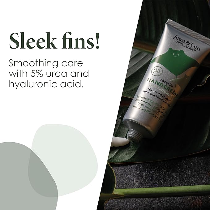 Jean & Len Hand Cream Rosemary & Ginger, with urea, hand care for dry and chapped hands, moisturizes and nourishes intensively, hand cream tube, 2.54 ml