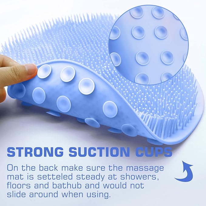 Shower foot scrubber mat back