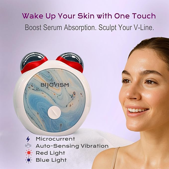 Red Light Massager for Face & Neck - Dual Light Multifunctional Anti-Wrinkle Face Lift Device - Facial Device for Skincare