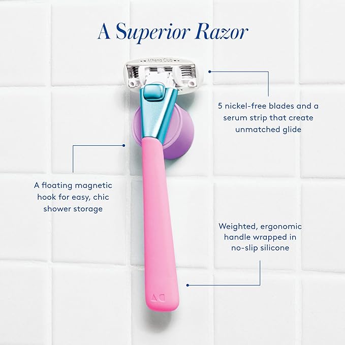 Women's Razor Shave Kit, 1 Pool Party Razor Handle + 6 Blade Refills