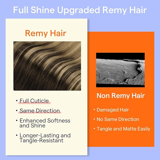 Full Shine Balayage Human Hair Clip in Extensions 16 Inch Clip in Real Hair Extensions Balayage Dark Brown to Caramel Blonde 7 Pcs 120 G