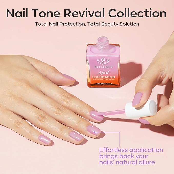 modelones Nail Strengthener Jelly Purple Nail Repair for Damaged Nails Strengthening Polish 15ml Nail Growth and Strengthener Natural Concealer Foundation Nail Care Gifts for Women