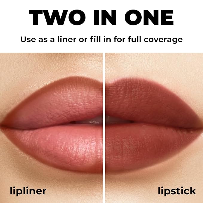 Lamel Matte Gel Lip Liner Pencil | Weightless & CreamyTexture - Sharpenable - Longwear & Waterproof - High Pigmented & Flawless Finish - Cruelty-free & Paraben-Free - 413, 1,7g/0.05oz. (Chilli)