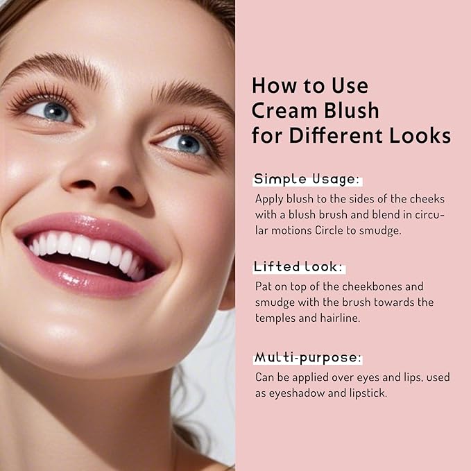 bayfree Multi Cream Blush & Blush Brush Set, Korean Makeup Blush for Cheeks, Multi-Use Face Balm, Lightweight & Hydrating, Blendable Color, Non-Greasy, Soft Bristles for Radiant Finish (Pink Camellia)