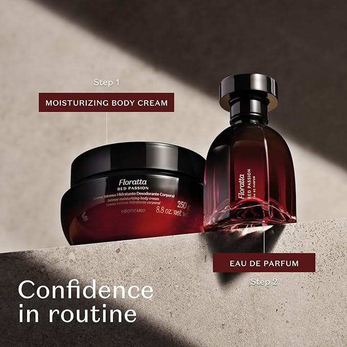 O Boticário Floratta Red Passion Eau de Parfum for Women, Bold Floral Fragrance with Vermont Apple & Amber, Long-Lasting Intensity, 2.5 Ounce (75ml)