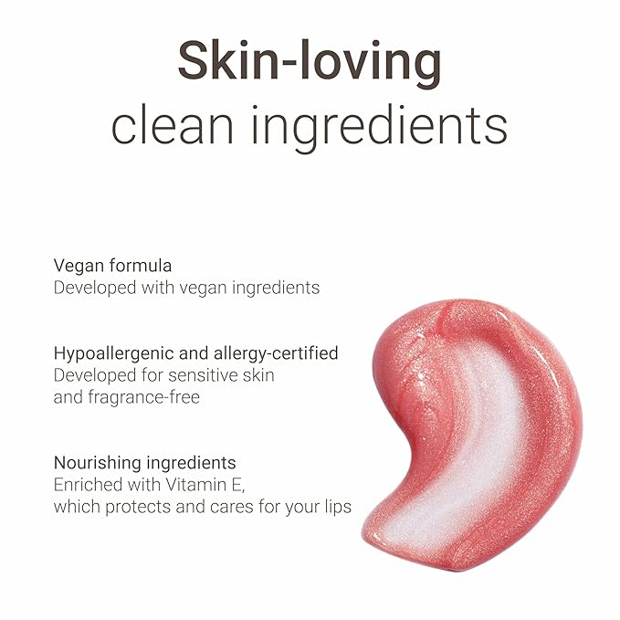 Sandstone Scandinavia Lipglace - Hypoallergenic Vegan Lip Gloss - Fragrance Free & Allergy Certified - Non Sticky & Moisturizing Lipgloss - Anti-Aging Hydrating Lipgloss (Innocent, 3,5 g)