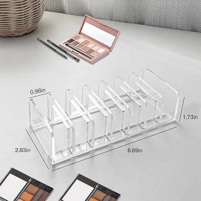 Makeup Palette Organizer,Acrylic Eyeshadow Palette Pallet Holder,7 Sectons