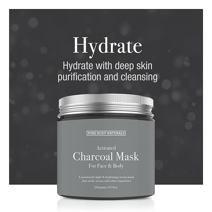 Pure Body Naturals Face Mask Gift Set - includes Natural Mud Mask, Clay Mask and Charcoal Face Mask - Facial Self Care Gift for Women, Mother, Wife (3 Jars, 8.8 oz. Each)
