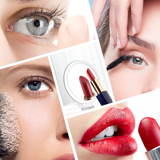 JMH Magnifying Handheld Mirror Double Sided, 1X 20X Magnification Hand Mirror, Travel Folding Held Adjustable Rotation Pedestal, Portable Small Makeup Mirror, 6 Inch