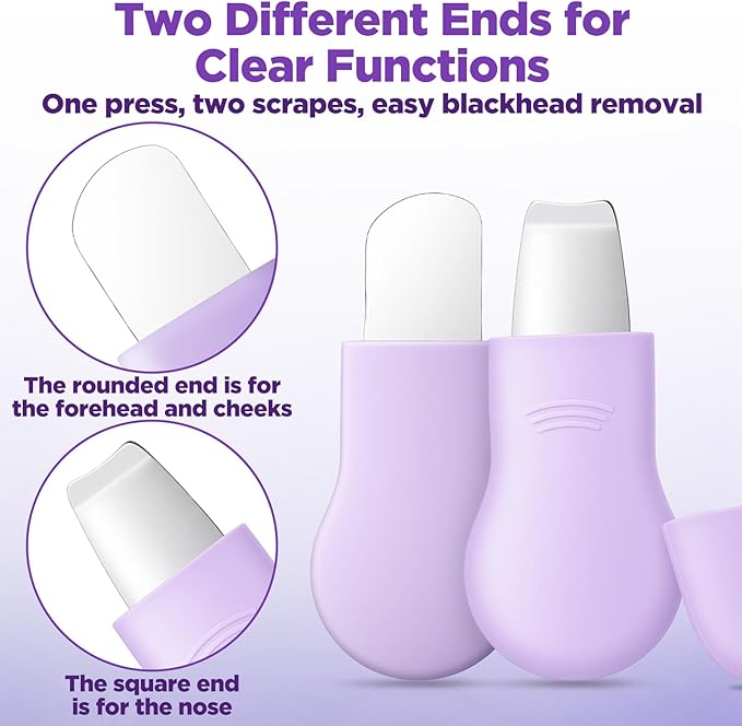 Face Scrubber Pore Cleaning Brush Face Mask Applicator Skin Care Tool for Men Women Deep Cleansing(Purple)