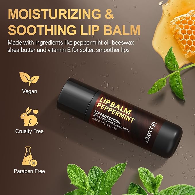 Skin Care Kit for Men, Face Skincare, Lip Care & Body Care for Men, Mens Skincare Set with Face Cream, Lip Balm, Deodorant Stick & Bath Soap, Gifts for Mens Birthday, Husband Dad Gift