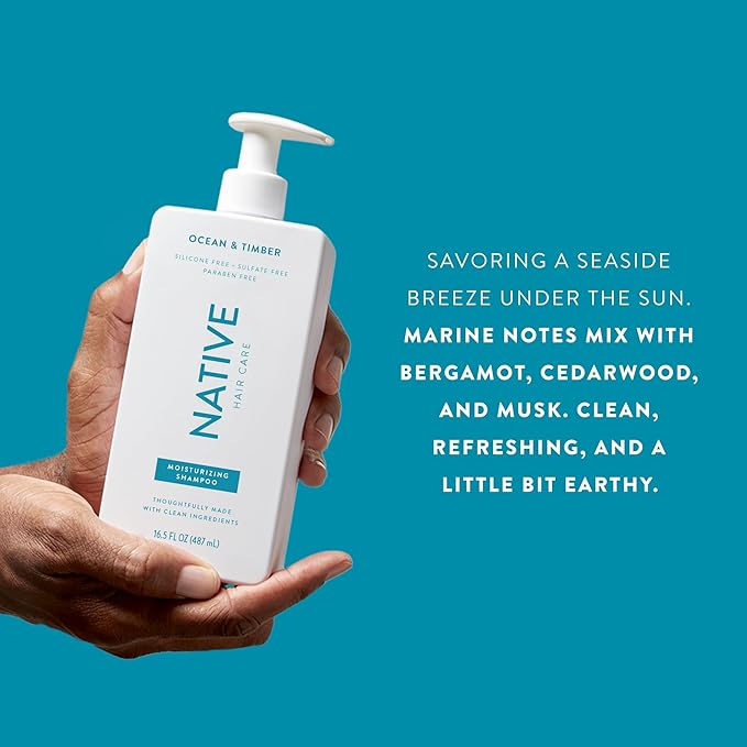 Native Ocean & Timber Shampoo and Conditioner Contain Naturally Derived Ingredients | All Hair Types, Color & Treated, Fine to Dry Damaged, Sulfate & Dye Free - 2-Pack