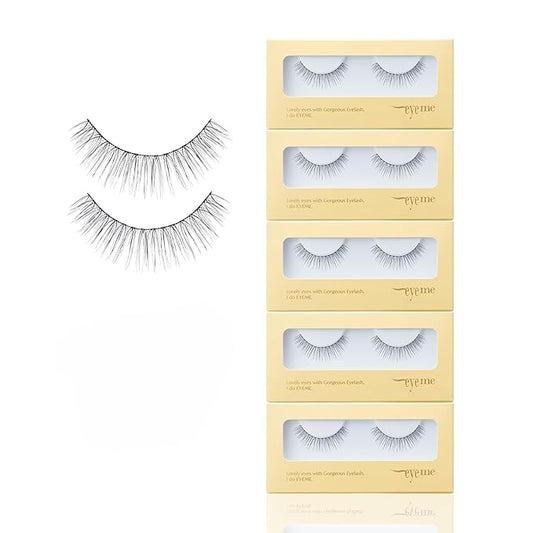 EYEME Eyelash NO.32 – 5 Set Pack, Soft Wispy False Eyelashes with a Natural Extension-Like Look, Lightweight with Longer Center Fibers for Brighter Eyes, K-Beauty
