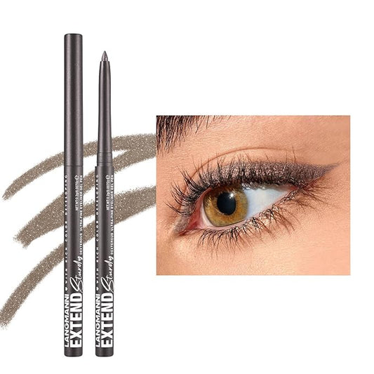 Grey Gray Eyeliner Waterproof Glitter Retractable Gray Grey Eyeliner Pencil Long Lasting Smudge-proof Hypoallergenic (10#)