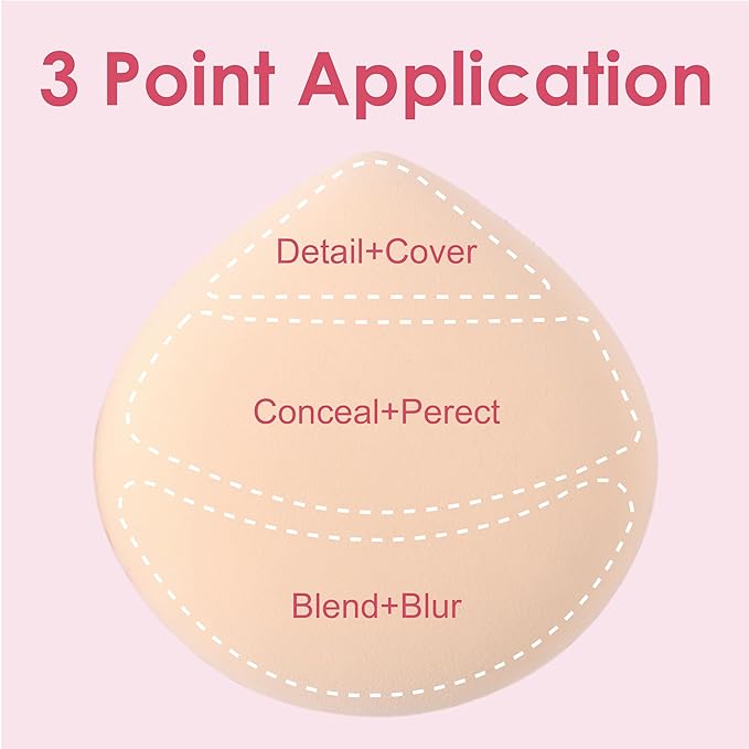 5Pcs Cherry Pink Makeup Sponge For Foundation Concealer And Powder, latex free Blender Sponge For Natural And Easy Makeup Soft Long-lasting And Beginner-friendly, Medium