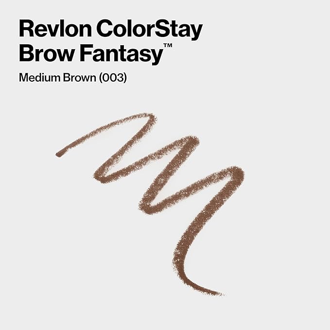 Revlon ColorStay Brow Fantasy, All In One Eyebrow Powder Pencil with Shaping Clear Gel, Gel Infused with Panthenol, Smudge-proof, 16HR Visibly Full Brows, 003 Medium Brown