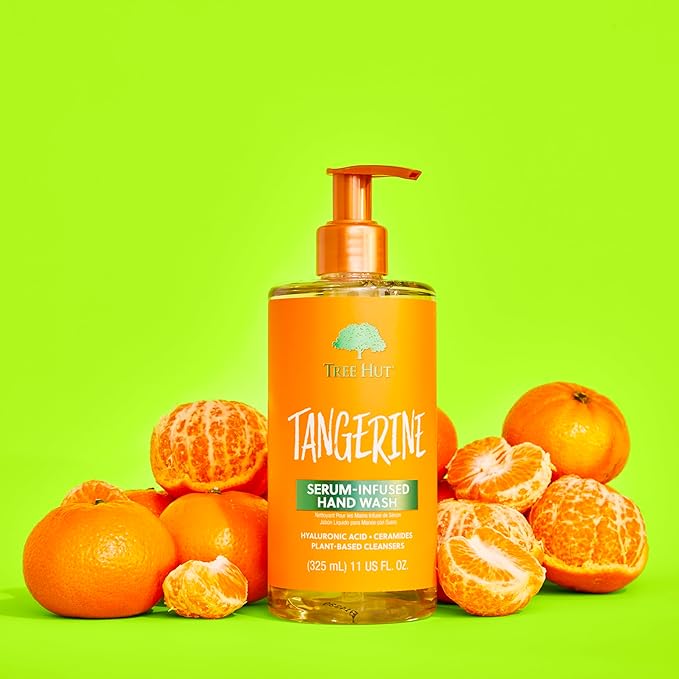 Tree Hut Tangerine Serum Infused Hand Wash, Nourish & Hydrate Hands with Strengthening Skin Care, Long Lasting Scent, Cleanse & Lock in Moisture, 11 fl oz. (Pack of 2)