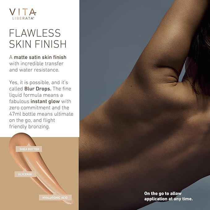 VITA LIBERATA Everyday Body Blur Drops Medium 1.59 Fl Oz, Body Makeup, Wash Off Tanning Drops, Water Resistant, Matte Satin Skin Finish
