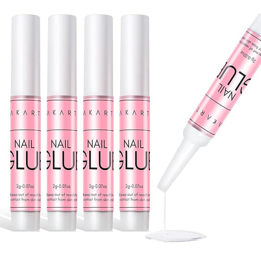 Makartt Super Strong Nail Glue for Press On Nails- Acrylic Nails Nail Tips Glue for Stick On Nails Long Lasting for Fake Nails Broken Nails Repair Professional Nail Adhesive 0.07oz 5Pcs, Hema Free