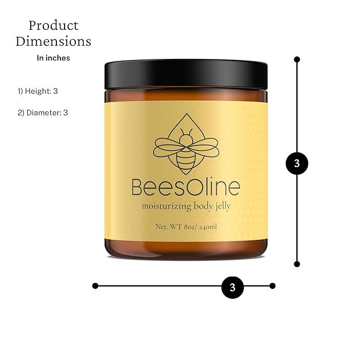 BeesOline Multi-Purpose Natural & Organic Moisturizer-PETROLEUM FREE, Soothes dry cracked itchy skin, protectant beeswax, promotes healing, reduces stretch marks, tattoo aftercare,1-8oz jar