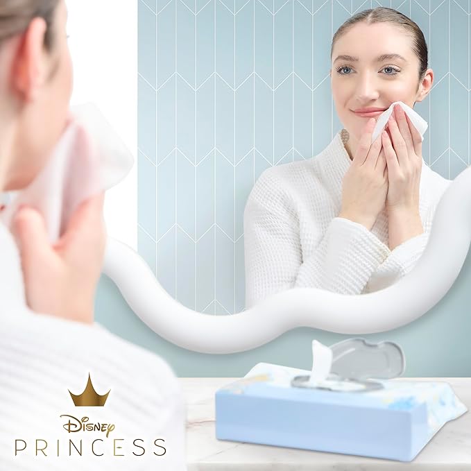 Belle Maison Disney Cosmetic Makeup Set, Makeup Essential Collection, Princess Cinderella - Includes 4pc Lip Gloss, 4pc Lipstick, 60ct Facial Cleansing Wipes (2pk)