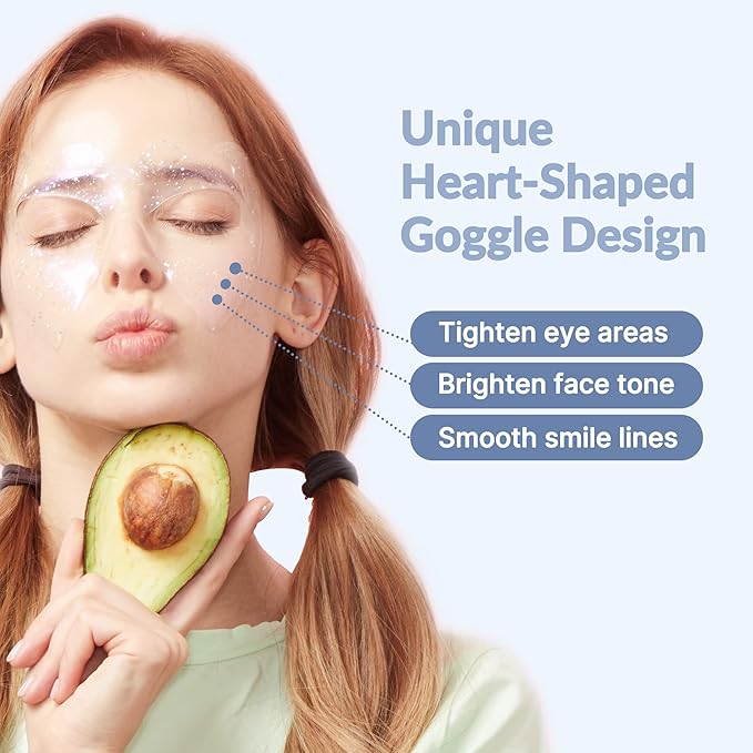 Avocado Heart-Shaped Collagen Under Eye Masks | Brightening Eye Mask Pads w/Hyaluronic Acid & Niacinamide | Hydrogel Depuffing Under Eye Patches for Dark Circles and Puffiness (Pack of 10)