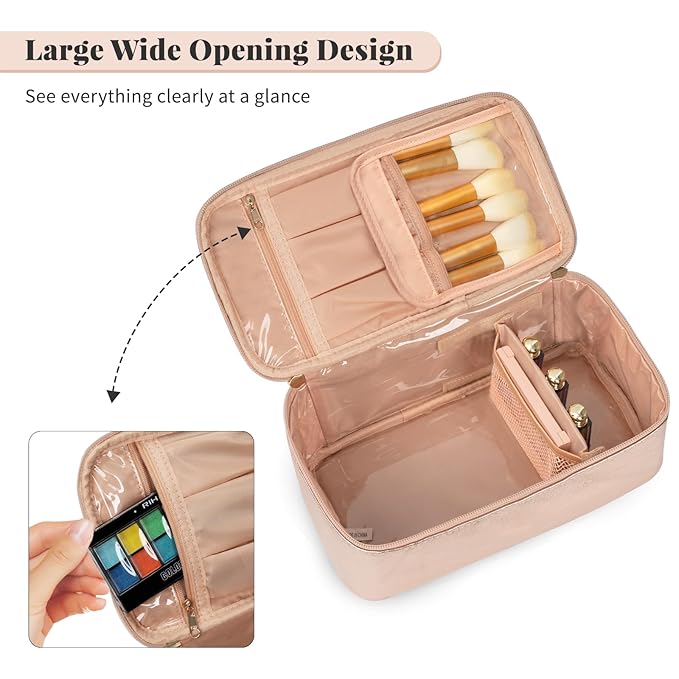 Ocheal makeup bag,vegan leather makeup