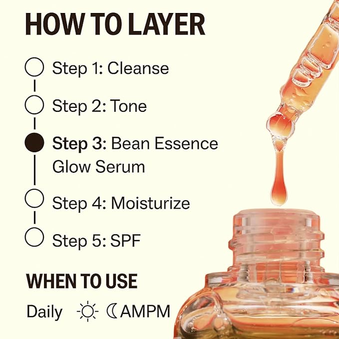 Snail Free Mucin Serum,Bean Essence 50,000ppm Korean skin care,Facial Glow Moisturizer for Glass skin– Hydrating Boost,Unscented Soothing Moisturizer– Strengthens Skin Barrier – 1.01 fl.oz