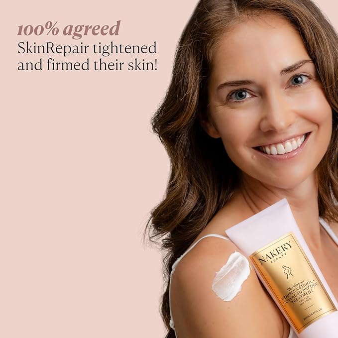 Nakery Beauty Retinol Cream with Collagen and Hyaluronic Acid, Anti Aging Moisturizer for Wrinkles, Face Treatment for All Skin Types, Day and Night Formula for Women