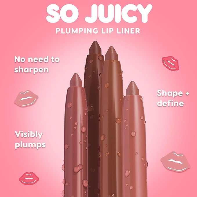 ColourPop So Juicy Plumping Lip Liner with Peptides - Long Lasting Lip Liner for Visibly Plumped & Shaped Lips - Enriched with Smoothing Ceramides & Peppermint - Group Chat (0.01 oz)