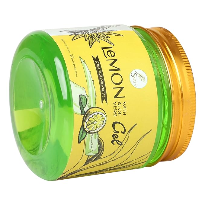 SVATV Natural Aloe Vera Gel With Lemon Fragrance for Face, Skin, Hair & Sunburn Relief, Unscented Gel | Suitable for All Skin Types - (200g, 7.05 oz, 0.44lbs)
