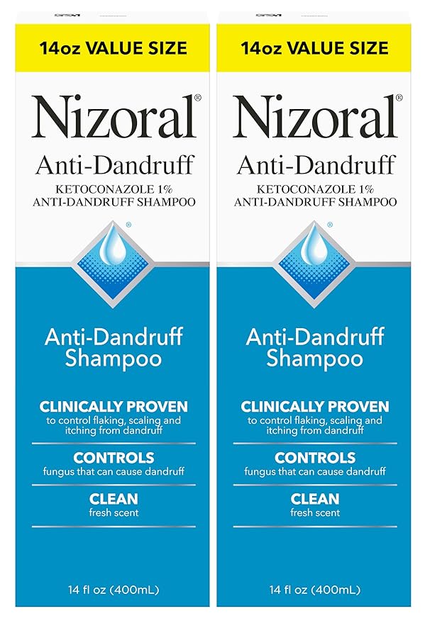 Nizoral Anti-Dandruff Shampoo with 1% Ketoconazole, Fresh Scent, 14 Fl Oz (Pack of 2)